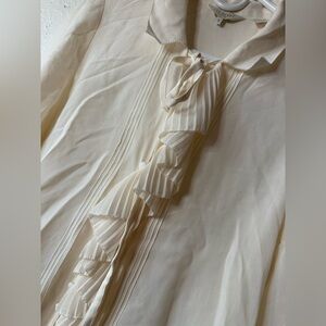 Ted Baker Elegant Cream Blouse with Ruffle Detail